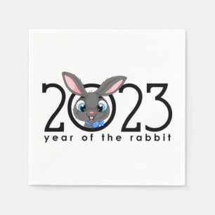 2023 Chinese Cartoon Rabbit Napkins nieuwjaars Servet