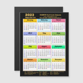 2023 Corporate Gold Script Modern Calendar Magnet (Voorkant / Achterkant)