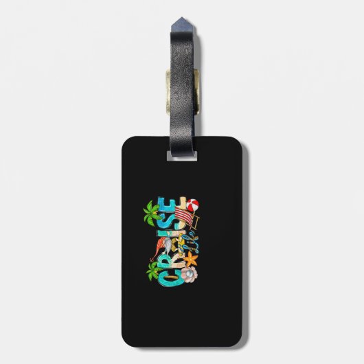 2023 Cruise Life Familie Vakantie Strand Gnome Mat Bagagelabel (Achterkant verticaal)