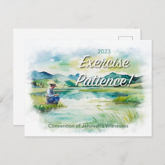 2023 Exercise Patience! Carte postale JW Conventio (Devant / Derrière)