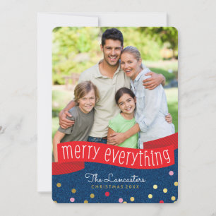 2023 FAMILIE FOTO schattig confetti vrolijk alles Feestdagenkaart