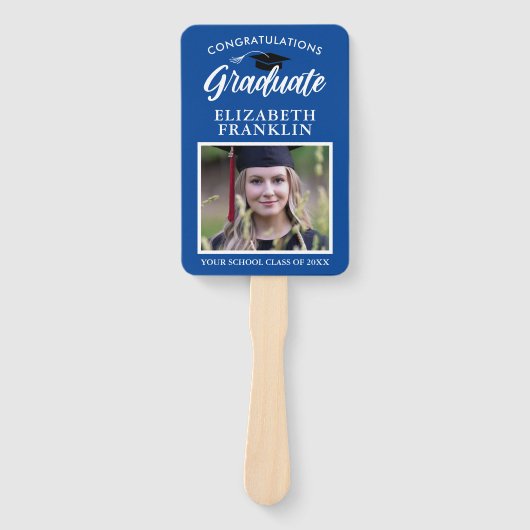 2023 Gefeliciteerd Afstuderen Schoolkleuren Foto h Handwaaier (Voorkant)