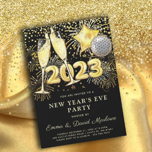 2023 Gold Glitter op de Eve Party in het nieuwjaar Kaart