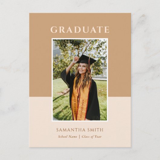 2023 Gold Modern Script Simple Photo Afstuderen Aankondigingskaart (Voorkant)