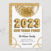 2023 Gold New Years Party Invitation Kaart (Voorkant / Achterkant)