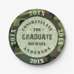 2023 Graduation Party Camouflage Custom Camo Papieren Bordje