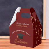 2023 Graduation Red Gold Streamers Custom Party Bedankdoosjes