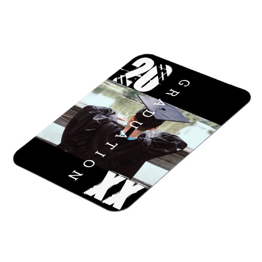 2023 Graduation Typographie Bold Photo Magnet (Côté Gauche)