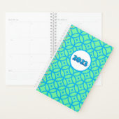 2023 Green Blue Circle Motif Moderne Planner (Devant avec enveloppe)