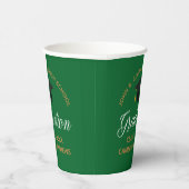 2023 Green Gold Afstuderen Custom School Party Papieren Bekers (Rechts)