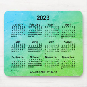 2023 Green Leaf Grey Calendar van Janz Muismat