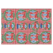 2023 Groene Rode Ginger Jars Gingham Tafelkleed (Voorkant (Horizontaal))