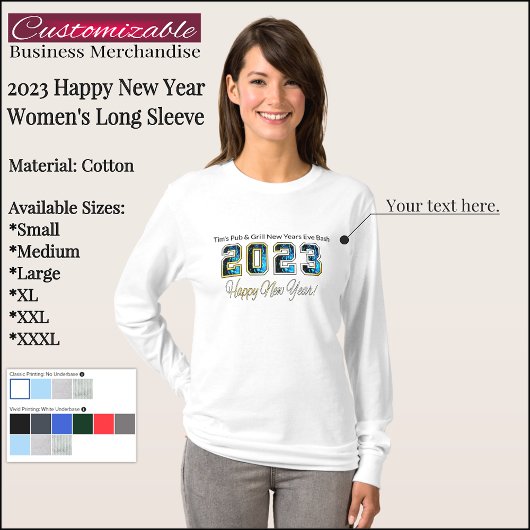  2023 Happy New Year Long Meve Shirt