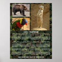 2023 Jaar Maandelijkse Kalender Camouflage Voeg 3