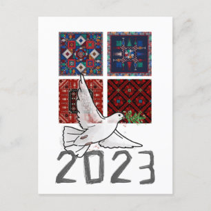 2023 Jaar van de vrede en de rechtvaardigheid - Ge Uitnodiging Briefkaart