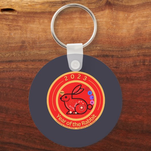 2023-Jaar van het konijnenontwerp Sleutelhanger (Voorkant)