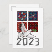 2023 Jaar van Vrede en Rechtvaardigheid- Gelukkig Uitnodiging Briefkaart (Voorkant / Achterkant)