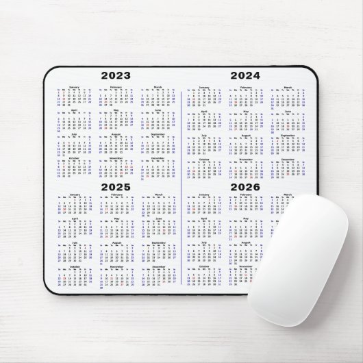 2023 - Kalender 2026 Minimalistisch 4 jaar Muismat (Met muis)