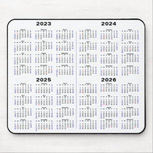 2023 - Kalender 2026 Minimalistisch 4 jaar Muismat