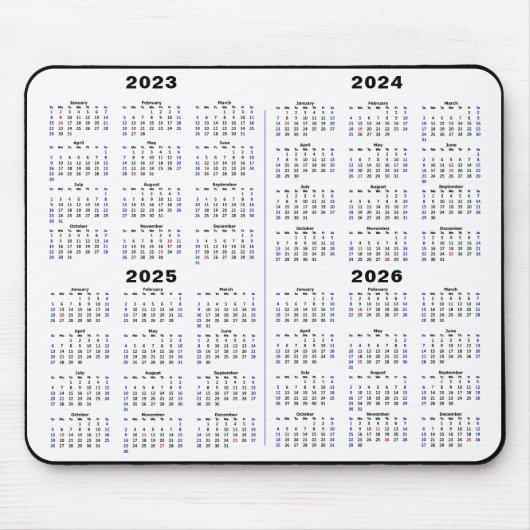 2023 - Kalender 2026 Minimalistisch 4 jaar Muismat (Voorkant)
