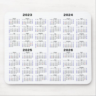 2023 - Kalender 2026 Minimalistisch 4 jaar Muismat