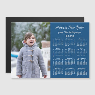 2023 Kalender Foto Happy New Year Blue Magnet