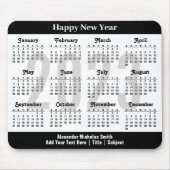 2023 Kalender - Modern Black and White Minimalist Muismat (Voorkant)