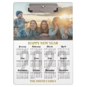 2023 Kalender Modern Gold Script Family Foto Klembord (Voorkant)