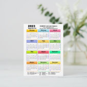 2023 Kalender Modern Script Minimalist Business Briefkaart (Staand voorkant)