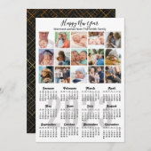 2023 Kalender Multi-Photo Cute Script Modern Black Feestdagenkaart (Voorkant / Achterkant)