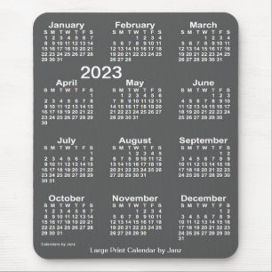 2023 Kalender van de Druk van de Houtskool de Muismat