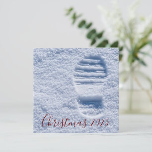 2023 Kerstman Kerstman Boot Print Feestdagenkaart