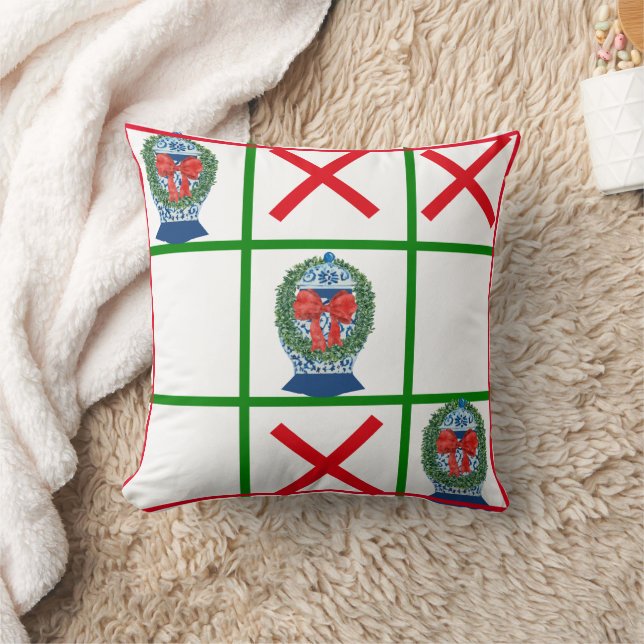 2023 Kerstmis Ginger Jars tic tac toe Kussen (Deken)