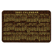 2023 Maandelijkse kalender donkere koffiebonen Magneet (Horizontaal)