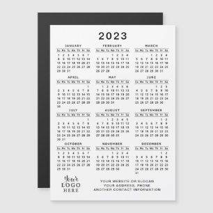 2023 Magnetic Calendar Logo White Simple Black