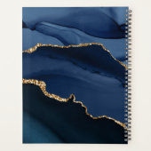 2023 Marine Blue Gold Agate Geode Script Monogram (Dos)