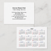 2023 Mini Calendar SUNDAY Start San Serif Font Visitekaartje (Voorkant / Achterkant)