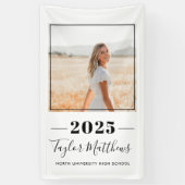 2023 Minimalistisch zwart, aangepast Afstuderen vo Spandoek (Verticaal)