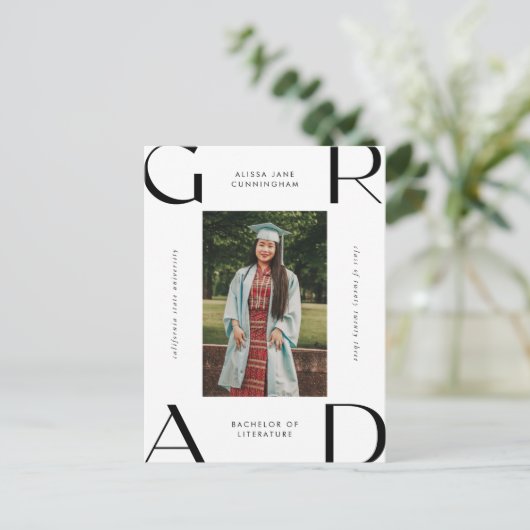 2023 Modern College Student Afstuderen Aankondigingskaart (Staand voorkant)