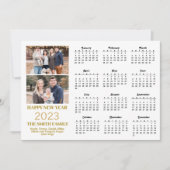2023 Modern Gold Glitter Script 2 Photo Calendar Feestdagenkaart (Voorkant)