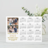 2023 Modern Gold Glitter Script 2 Photo Calendar Feestdagenkaart (Staand voorkant)