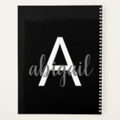 2023 Moderne Noir Simple Monogramme Nom (Dos)