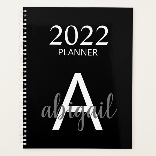 2023 Moderne Noir Simple Monogramme Nom (Devant)