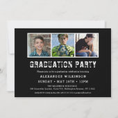 2023 Moderne Vette draai 4 Foto Afstuderen Kaart (Achterkant)