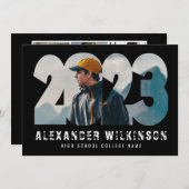 2023 Moderne Vette draai 4 Foto Afstuderen Kaart (Voorkant / Achterkant)