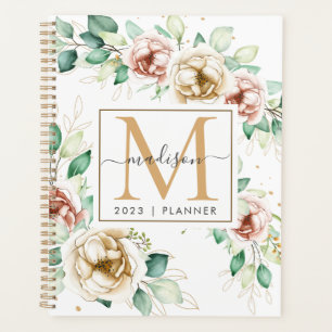 2023 Monogramme Aquarelle Florale hebdomadaire men