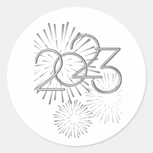 2023 New Years Day Fireworks Ronde Sticker (Voorkant)