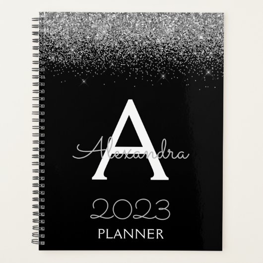 2023 Noir et Argent Paillettes Monogramme Luxe Mod (Devant)