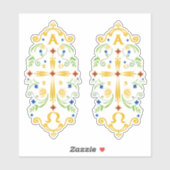 2023 Paschal Candle Blue Flowers Sticker (Vel)