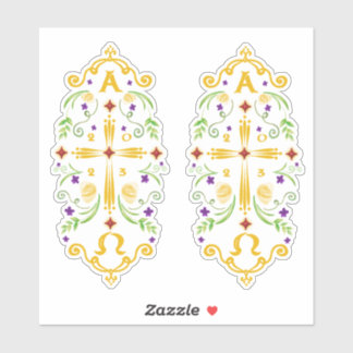 2023 Paschal Candle Purple Flowers Sticker